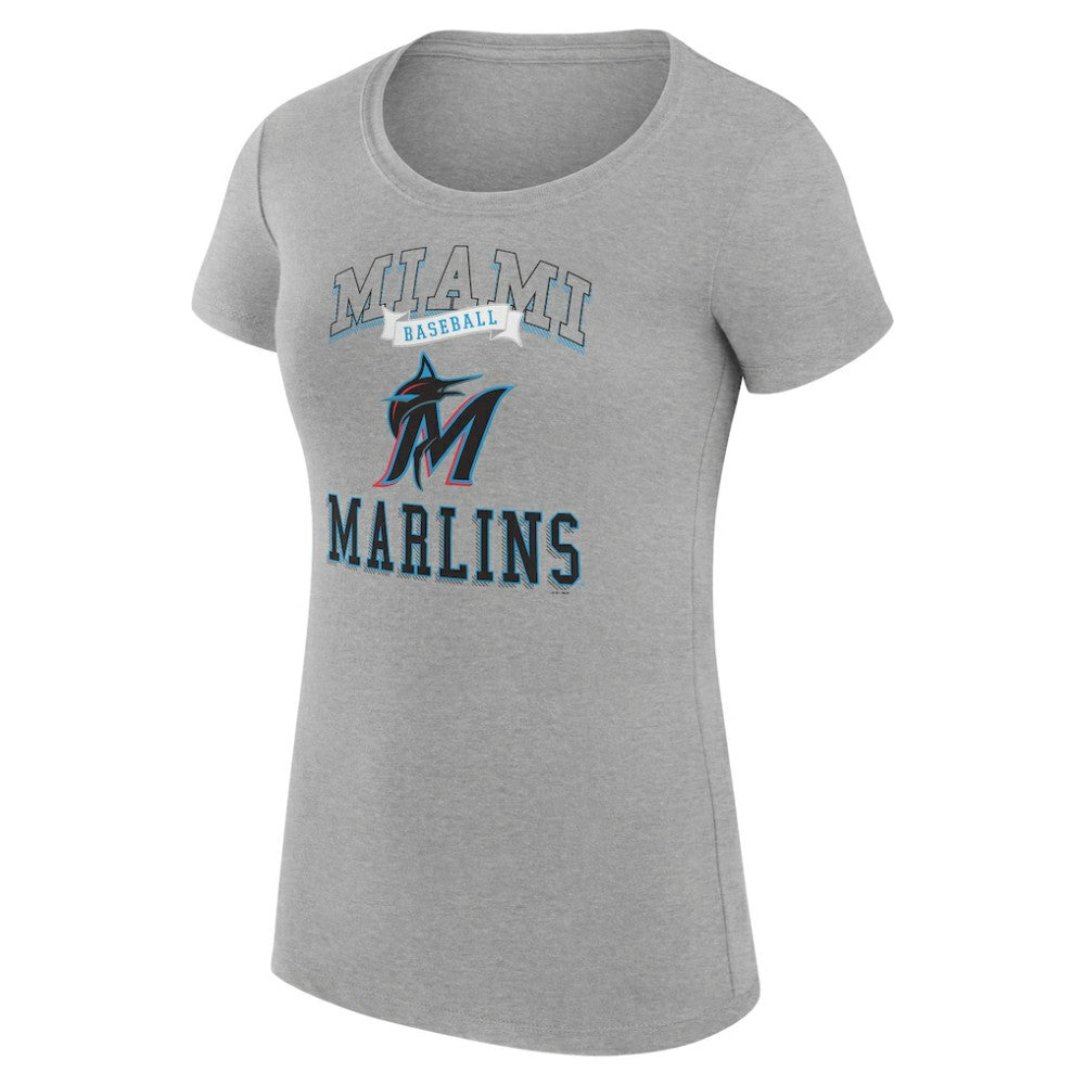 Miami Marlins G-III 4Her by Carl Banks Women's Super-Slim Fit Lightweight Team Logo Graphic T-Shirt | MLB Online