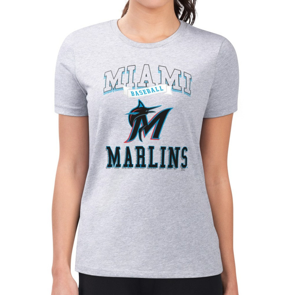 Miami Marlins G-III 4Her by Carl Banks Women's Super-Slim Fit Lightweight Team Logo Graphic T-Shirt | MLB Online