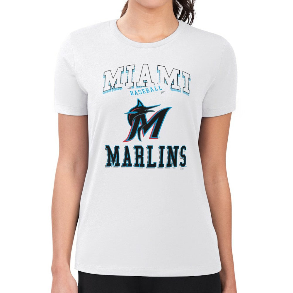 Miami Marlins G-III 4Her by Carl Banks Women's Super-Slim Fit Lightweight Team Logo Graphic T-Shirt | MLB US