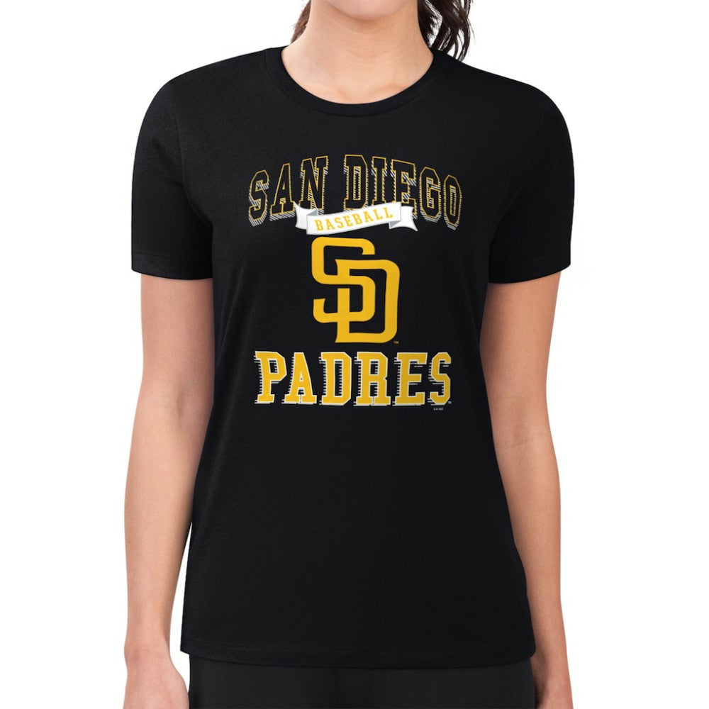 San Diego Padres G-III 4Her by Carl Banks Women's Super-Slim Fit Lightweight Team Logo Graphic T-Shirt | MLB US