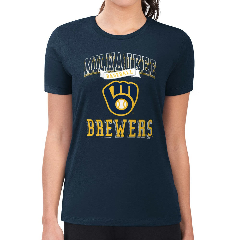 Milwaukee Brewers G-III 4Her by Carl Banks Women's Super-Slim Fit Lightweight Team Logo Graphic T-Shirt | MLB US
