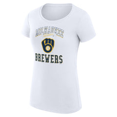 Milwaukee Brewers G-III 4Her by Carl Banks Women's Super-Slim Fit Lightweight Team Logo Graphic T-Shirt | MLB On Sale