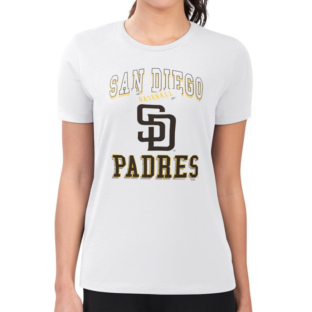 San Diego Padres G-III 4Her by Carl Banks Women's Super-Slim Fit Lightweight Team Logo Graphic T-Shirt | MLB Discount