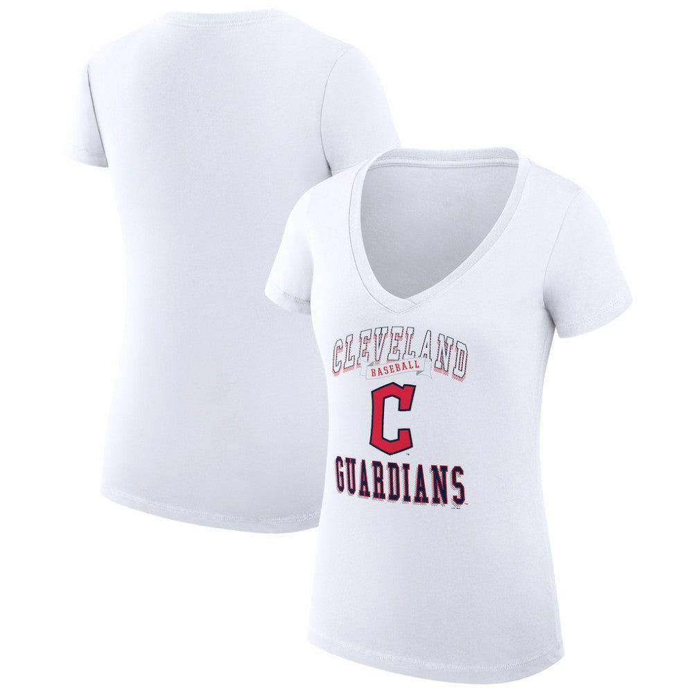 Cleveland Guardians G-III 4Her by Carl Banks Women's Super-Slim Fit Lightweight Team Logo Graphic V-Neck T-Shirt | MLB On Sale