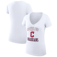 Cleveland Guardians G-III 4Her by Carl Banks Women's Super-Slim Fit Lightweight Team Logo Graphic V-Neck T-Shirt | MLB On Sale