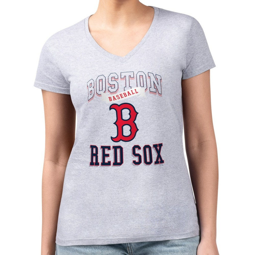 Boston Red Sox G-III 4Her by Carl Banks Women's Super-Slim Fit Lightweight Team Logo Graphic V-Neck T-Shirt | MLB Near me