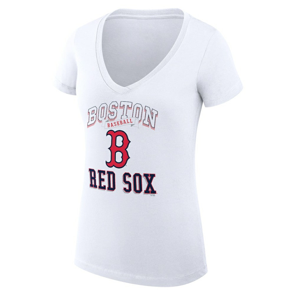 Boston Red Sox G-III 4Her by Carl Banks Women's Super-Slim Fit Lightweight Team Logo Graphic V-Neck T-Shirt | MLB For sale