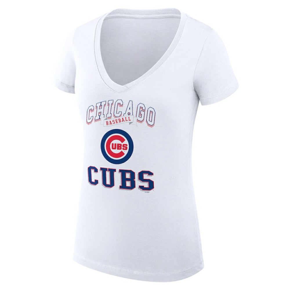 Chicago Cubs G-III 4Her by Carl Banks Women's Super-Slim Fit Lightweight Team Logo Graphic V-Neck T-Shirt | MLB For sale