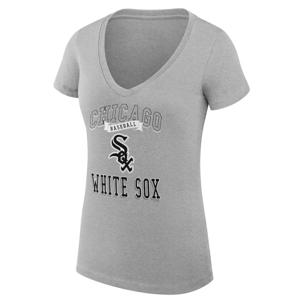 Chicago White Sox G-III 4Her by Carl Banks Women's Super-Slim Fit Lightweight Team Logo Graphic V-Neck T-Shirt | MLB New
