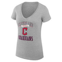 Cleveland Guardians G-III 4Her by Carl Banks Women's Super-Slim Fit Lightweight Team Logo Graphic V-Neck T-Shirt | MLB Outlet