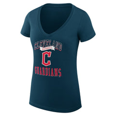Cleveland Guardians G-III 4Her by Carl Banks Women's Super-Slim Fit Lightweight Team Logo Graphic V-Neck T-Shirt | MLB Shop