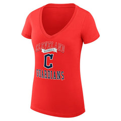 Cleveland Guardians G-III 4Her by Carl Banks Women's Super-Slim Fit Lightweight Team Logo Graphic V-Neck T-Shirt | MLB On Sale