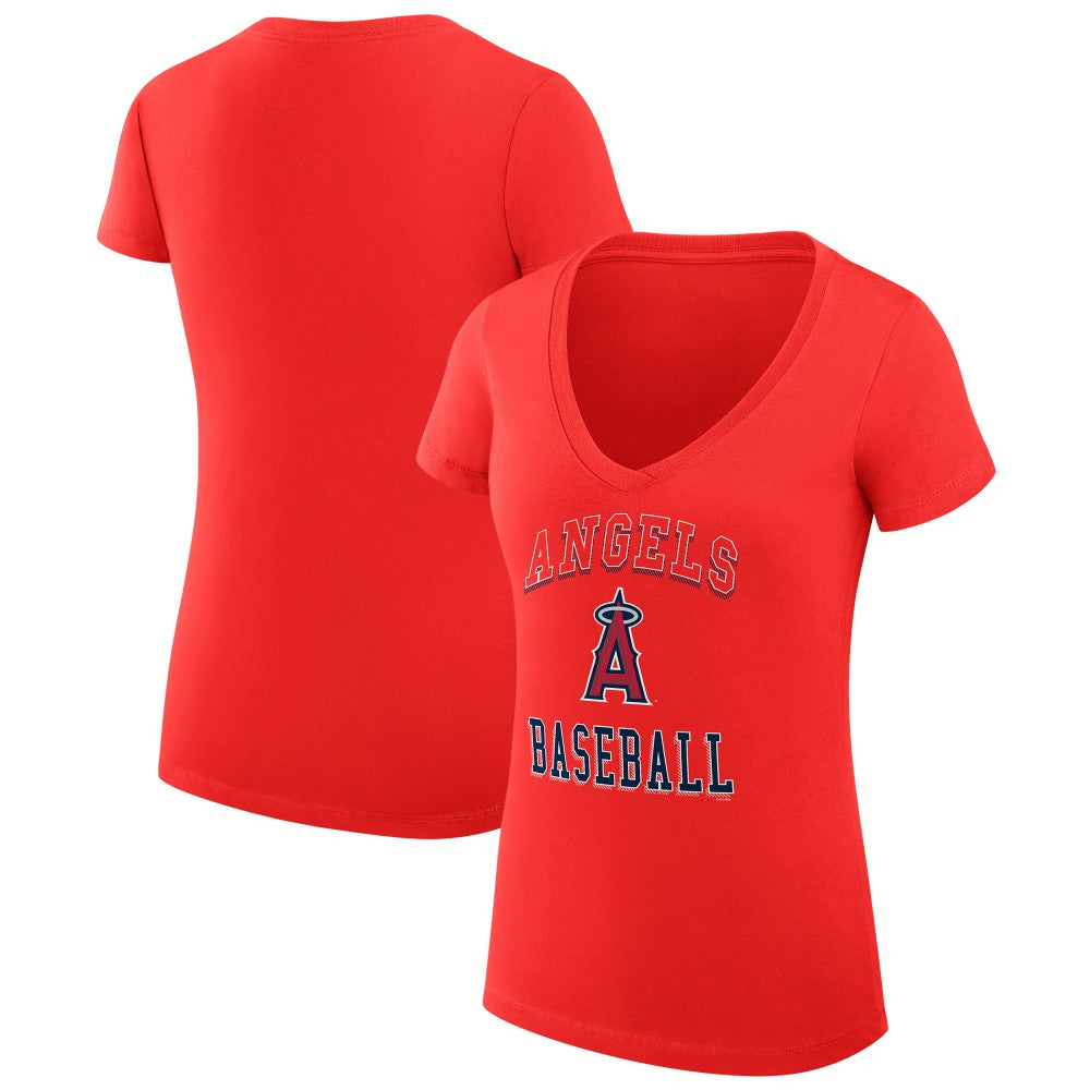 Los Angeles Angels G-III 4Her by Carl Banks Women's Super-Slim Fit Lightweight Team Logo Graphic V-Neck T-Shirt | MLB Shop