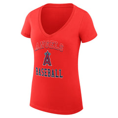 Los Angeles Angels G-III 4Her by Carl Banks Women's Super-Slim Fit Lightweight Team Logo Graphic V-Neck T-Shirt | MLB Shop
