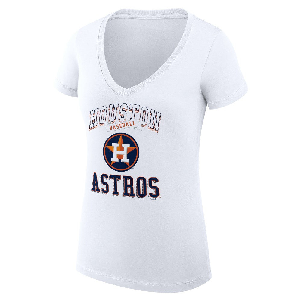 Houston Astros G-III 4Her by Carl Banks Women's Super-Slim Fit Lightweight Team Logo Graphic V-Neck T-Shirt | MLB US