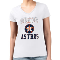 Houston Astros G-III 4Her by Carl Banks Women's Super-Slim Fit Lightweight Team Logo Graphic V-Neck T-Shirt | MLB US