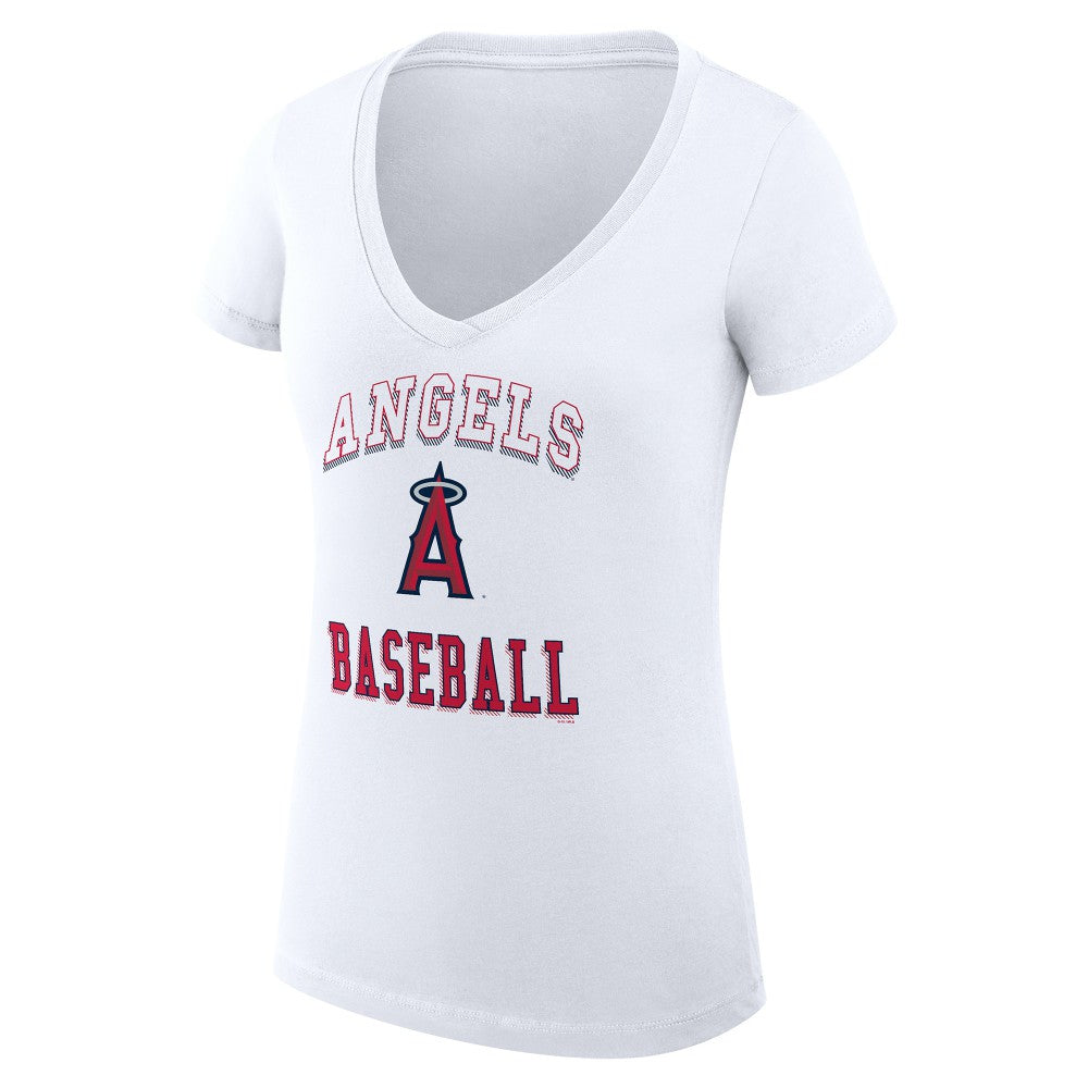 Los Angeles Angels G-III 4Her by Carl Banks Women's Super-Slim Fit Lightweight Team Logo Graphic V-Neck T-Shirt | MLB Near me