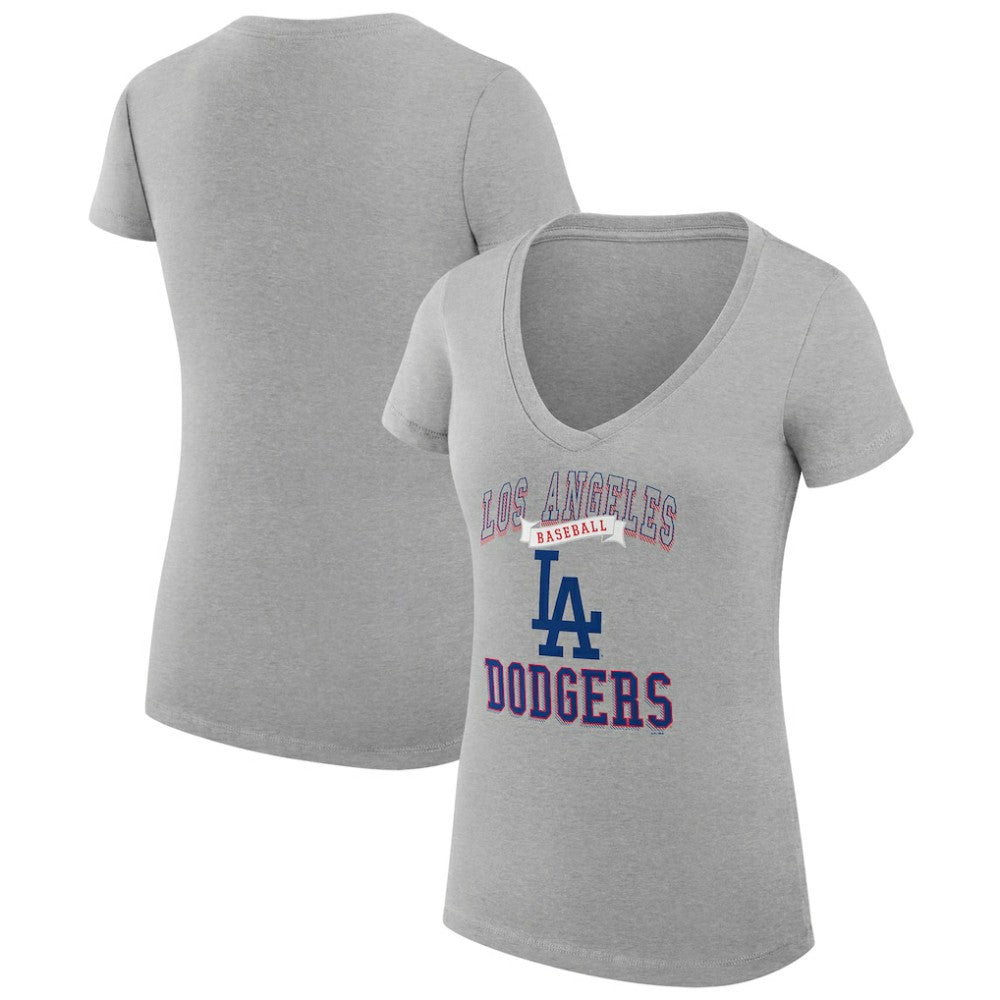 Los Angeles Dodgers G-III 4Her by Carl Banks Women's Super-Slim Fit Lightweight Team Logo Graphic V-Neck T-Shirt | MLB Discount