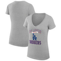 Los Angeles Dodgers G-III 4Her by Carl Banks Women's Super-Slim Fit Lightweight Team Logo Graphic V-Neck T-Shirt | MLB Discount