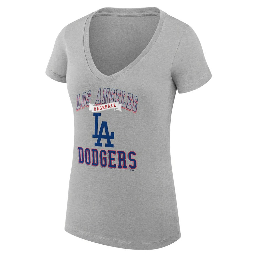 Los Angeles Dodgers G-III 4Her by Carl Banks Women's Super-Slim Fit Lightweight Team Logo Graphic V-Neck T-Shirt | MLB Discount