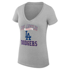Los Angeles Dodgers G-III 4Her by Carl Banks Women's Super-Slim Fit Lightweight Team Logo Graphic V-Neck T-Shirt | MLB Discount