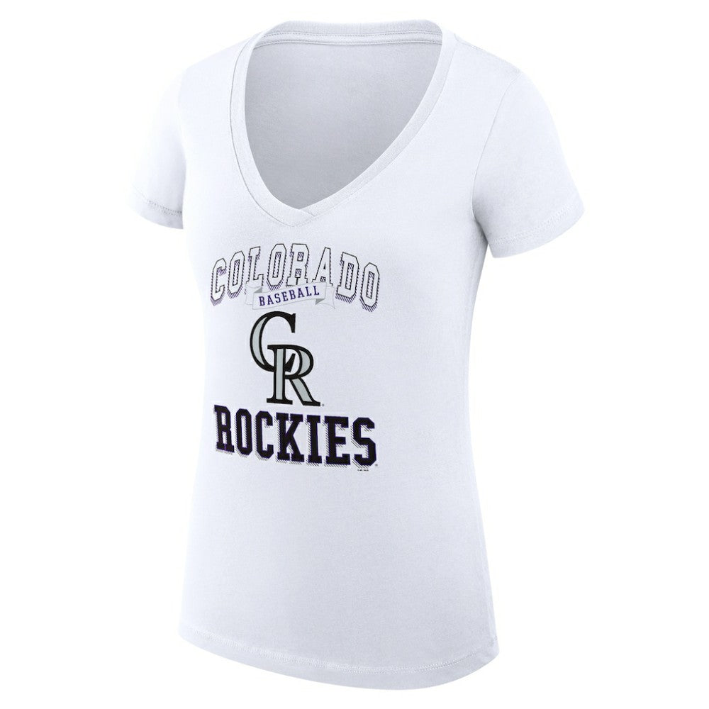 Colorado Rockies G-III 4Her by Carl Banks Women's Super-Slim Fit Lightweight Team Logo Graphic V-Neck T-Shirt | MLB On Sale