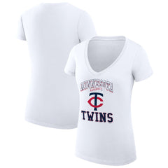 Minnesota Twins G-III 4Her by Carl Banks Women's Super-Slim Fit Lightweight Team Logo Graphic V-Neck T-Shirt | MLB Sale