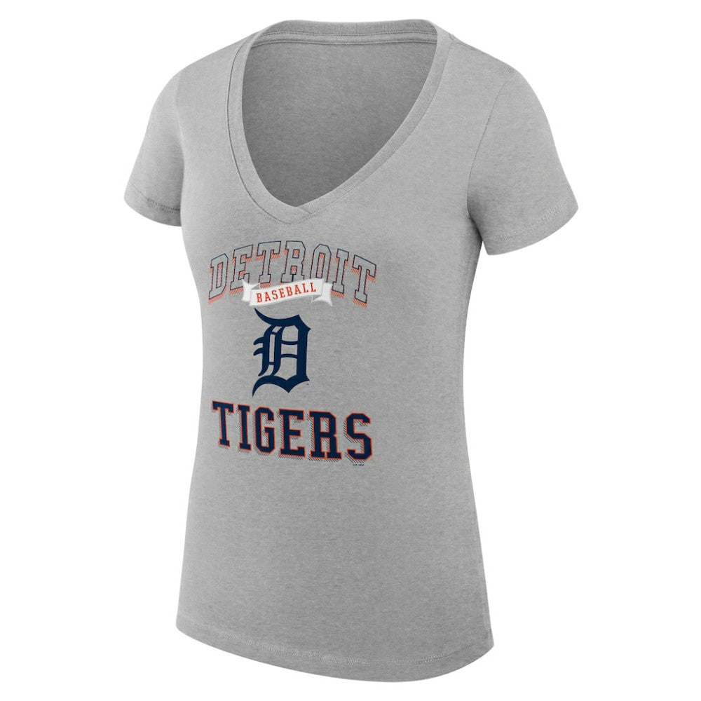 Detroit Tigers G-III 4Her by Carl Banks Women's Super-Slim Fit Lightweight Team Logo Graphic V-Neck T-Shirt | MLB Outlet