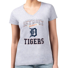 Detroit Tigers G-III 4Her by Carl Banks Women's Super-Slim Fit Lightweight Team Logo Graphic V-Neck T-Shirt | MLB Outlet