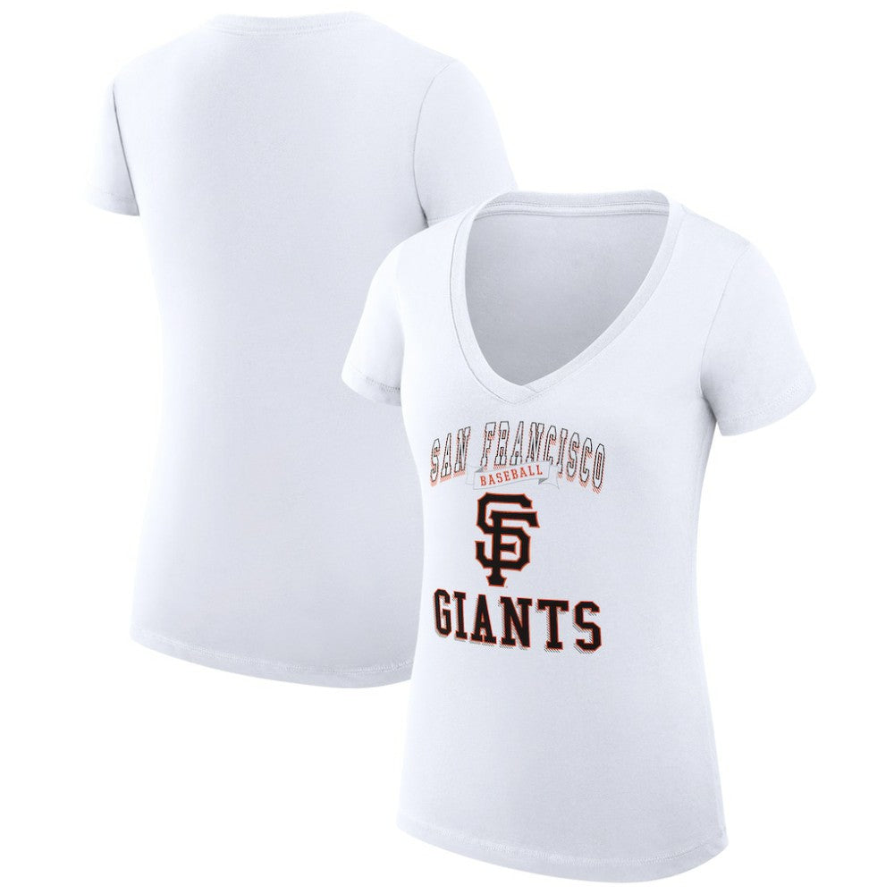 San Francisco Giants G-III 4Her by Carl Banks Women's Super-Slim Fit Lightweight Team Logo Graphic V-Neck T-Shirt | MLB Outlet