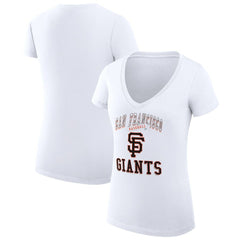 San Francisco Giants G-III 4Her by Carl Banks Women's Super-Slim Fit Lightweight Team Logo Graphic V-Neck T-Shirt | MLB Outlet