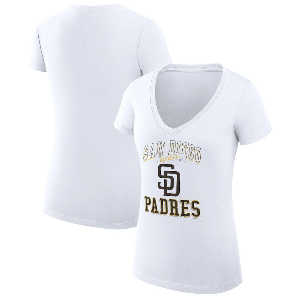 San Diego Padres G-III 4Her by Carl Banks Women's Super-Slim Fit Lightweight Team Logo Graphic V-Neck T-Shirt | MLB Near me