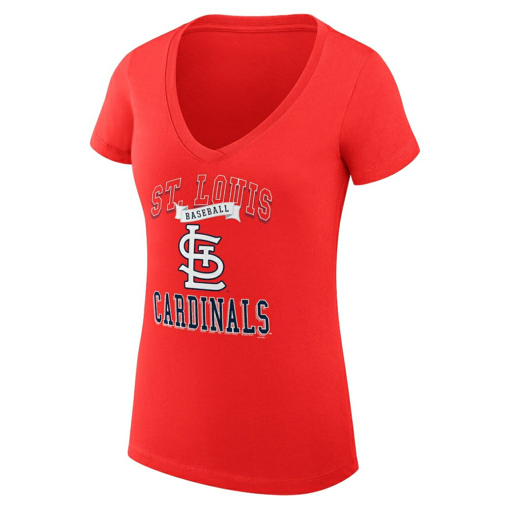 St. Louis Cardinals G-III 4Her by Carl Banks Women's Super-Slim Fit Lightweight Team Logo Graphic V-Neck T-Shirt | MLB US