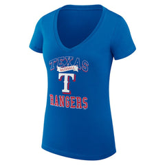 Texas Rangers G-III 4Her by Carl Banks Women's Super-Slim Fit Lightweight Team Logo Graphic V-Neck T-Shirt | MLB Online