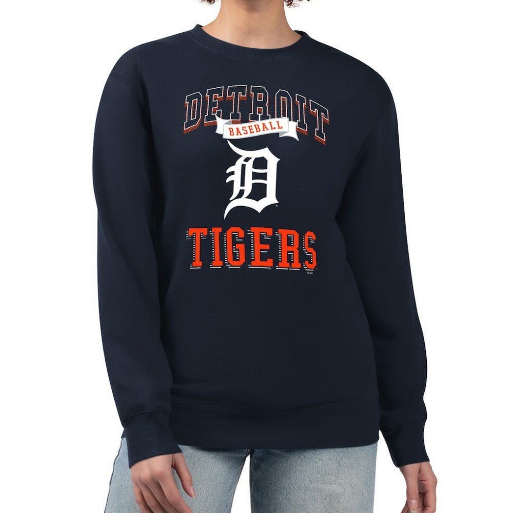Detroit Tigers G-III 4Her by Carl Banks Women's Team Logo Graphic Tri-Blend Fleece Pullover Sweatshirt | MLB On Sale