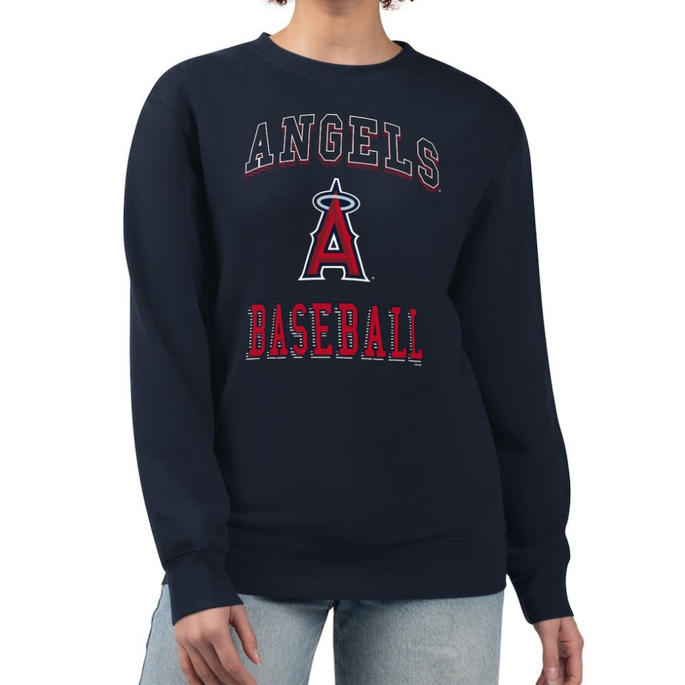 Los Angeles Angels G-III 4Her by Carl Banks Women's Team Logo Graphic Tri-Blend Fleece Pullover Sweatshirt | MLB Outlet