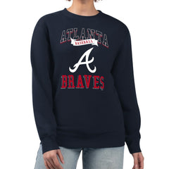 Atlanta Braves G-III 4Her by Carl Banks Women's Team Logo Graphic Tri-Blend Fleece Pullover Sweatshirt | MLB Discount