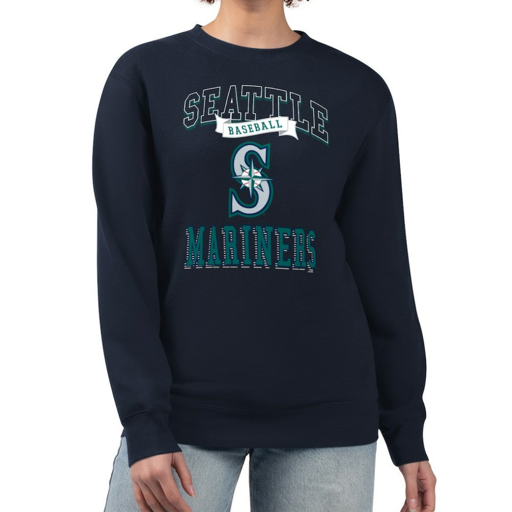 Seattle Mariners G-III 4Her by Carl Banks Women's Team Logo Graphic Tri-Blend Fleece Pullover Sweatshirt | MLB Shop