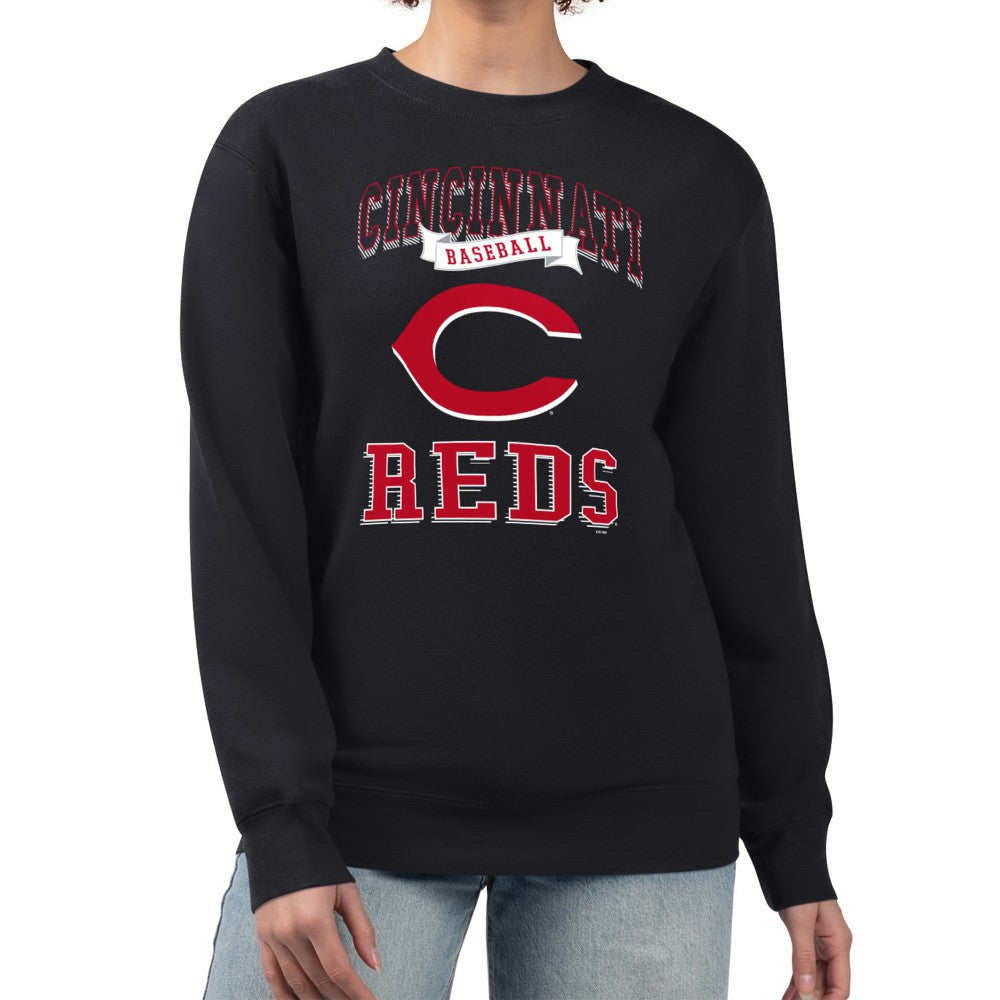Cincinnati Reds G-III 4Her by Carl Banks Women's Team Logo Graphic Tri-Blend Fleece Pullover Sweatshirt | MLB On Sale
