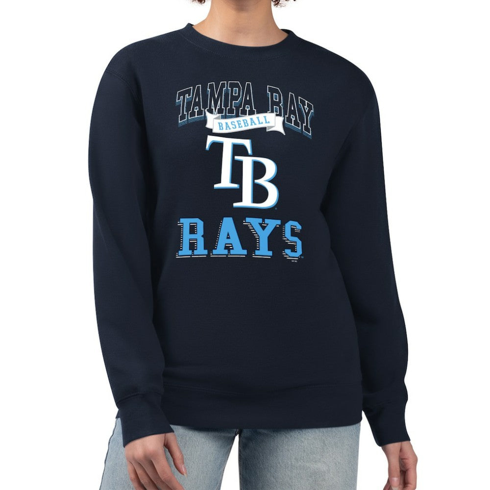 Tampa Bay Rays G-III 4Her by Carl Banks Women's Team Logo Graphic Tri-Blend Fleece Pullover Sweatshirt | MLB Shop