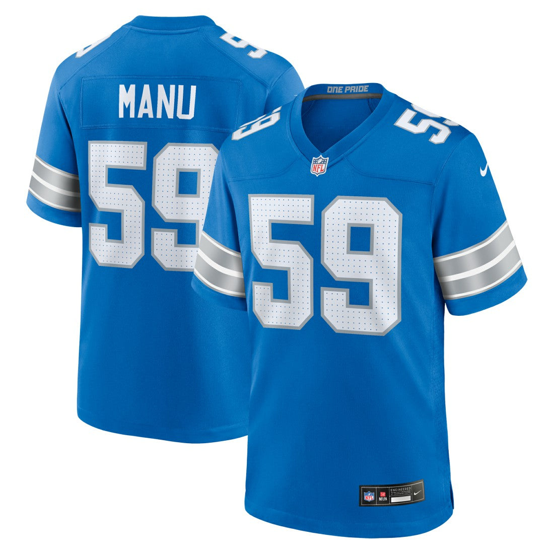 Detroit Lions Nike Giovanni Manu  Team Game Jersey