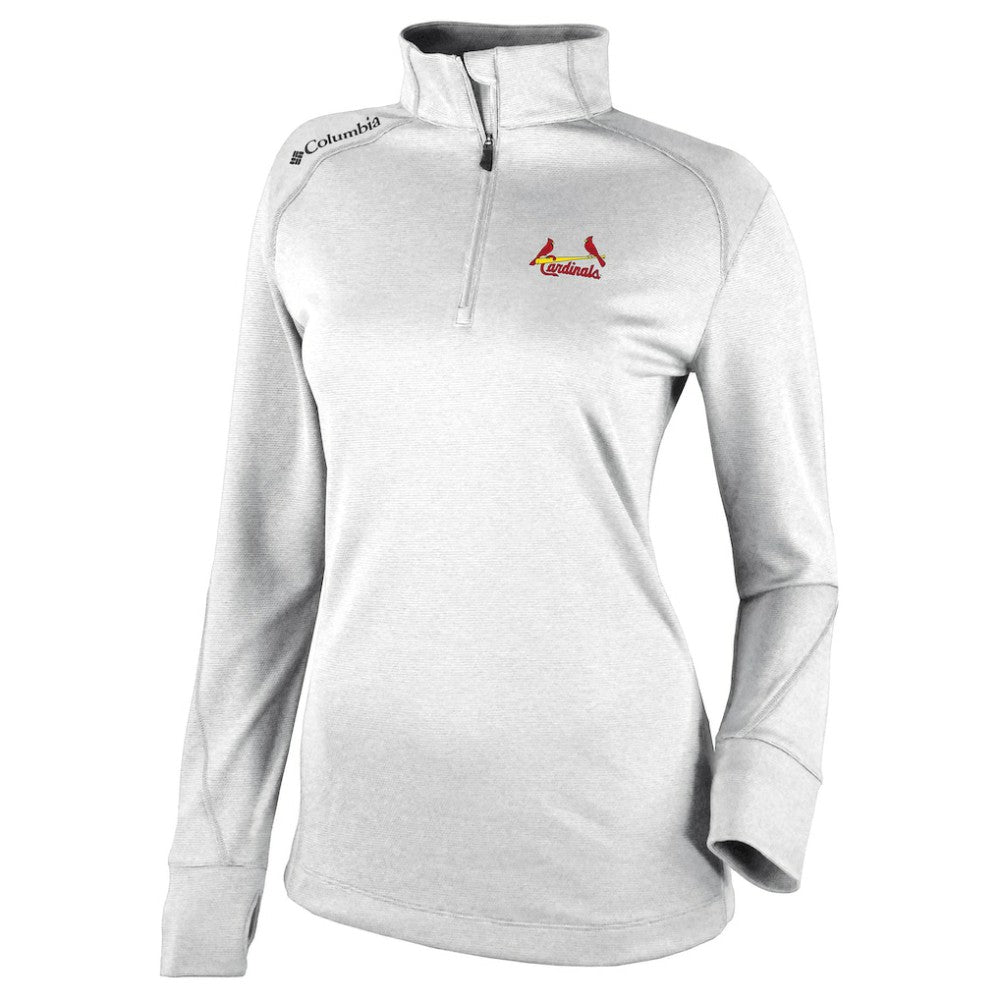 St. Louis Cardinals Columbia Women's Cooperstown Collection Shotgun 2.0 Omni-Wick Quarter-Zip Top - White | MLB Online