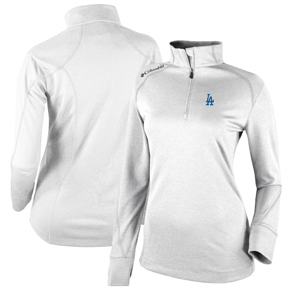 Los Angeles Dodgers Columbia Women's Cooperstown Collection Shotgun 2.0 Omni-Wick Quarter-Zip Top - White | MLB On Sale