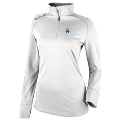 Los Angeles Dodgers Columbia Women's Cooperstown Collection Shotgun 2.0 Omni-Wick Quarter-Zip Top - White | MLB On Sale