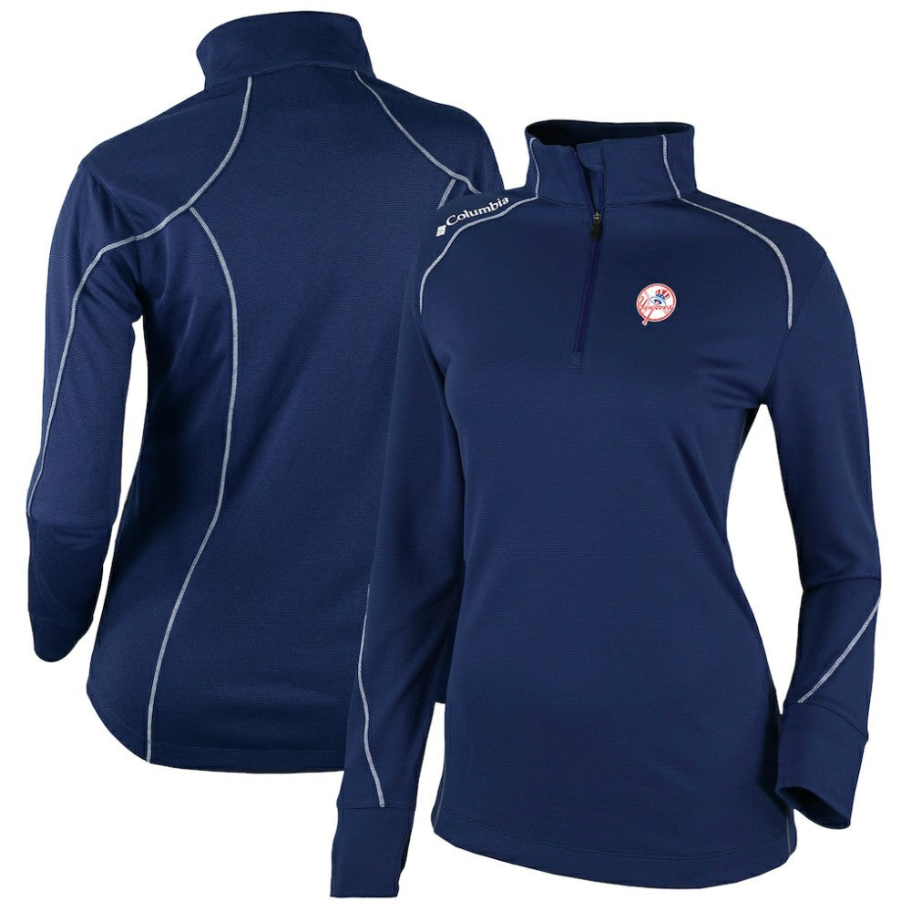 New York Yankees Columbia Women's Cooperstown Collection Shotgun 2.0 Omni-Wick Quarter-Zip Top - Navy | MLB US