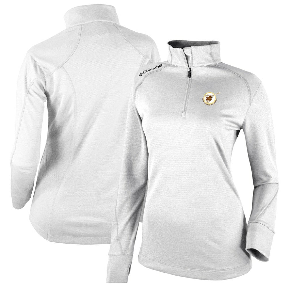 San Diego Padres Columbia Women's Cooperstown Collection Shotgun 2.0 Omni-Wick Quarter-Zip Top - White | MLB US
