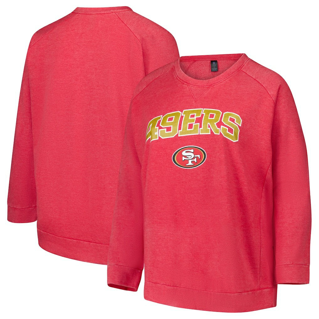 San Francisco 49ers  Profile Women's Plus Size Acid Wash Raglan Sweatshirt