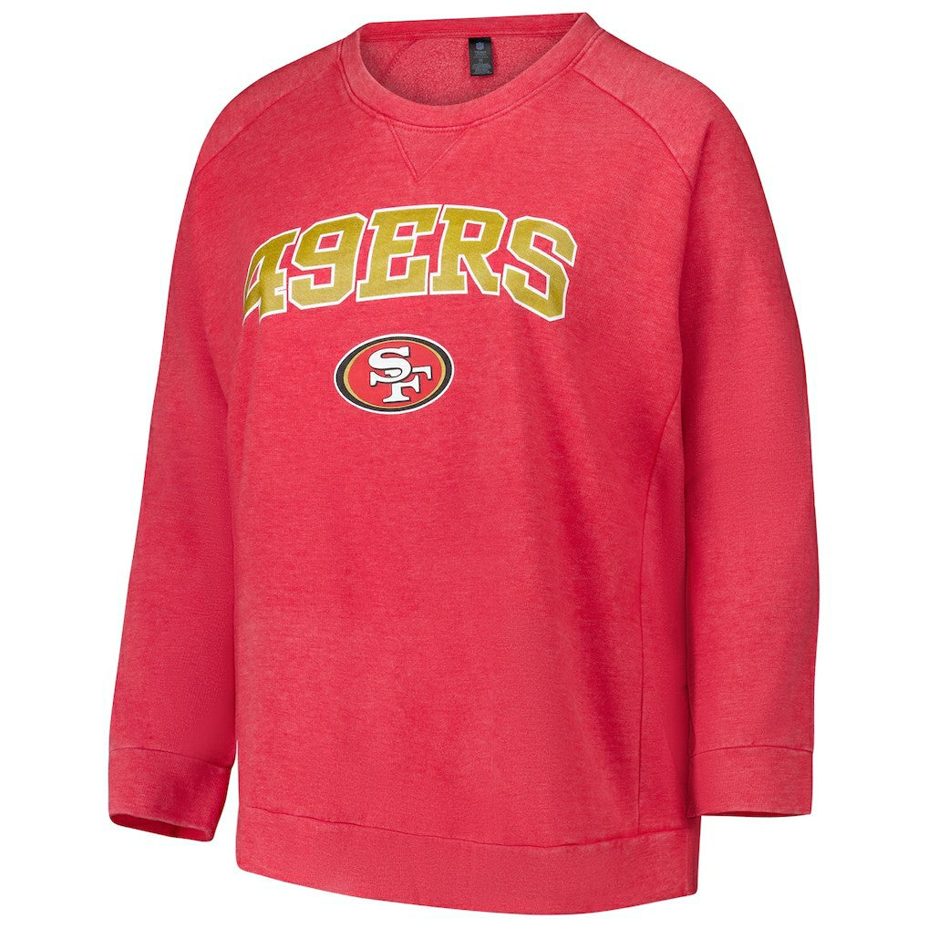 San Francisco 49ers  Profile Women's Plus Size Acid Wash Raglan Sweatshirt