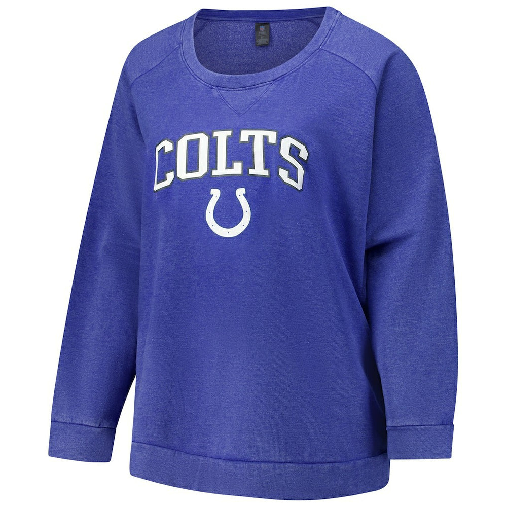 Indianapolis Colts  Profile Women's Plus Size Acid Wash Raglan Sweatshirt