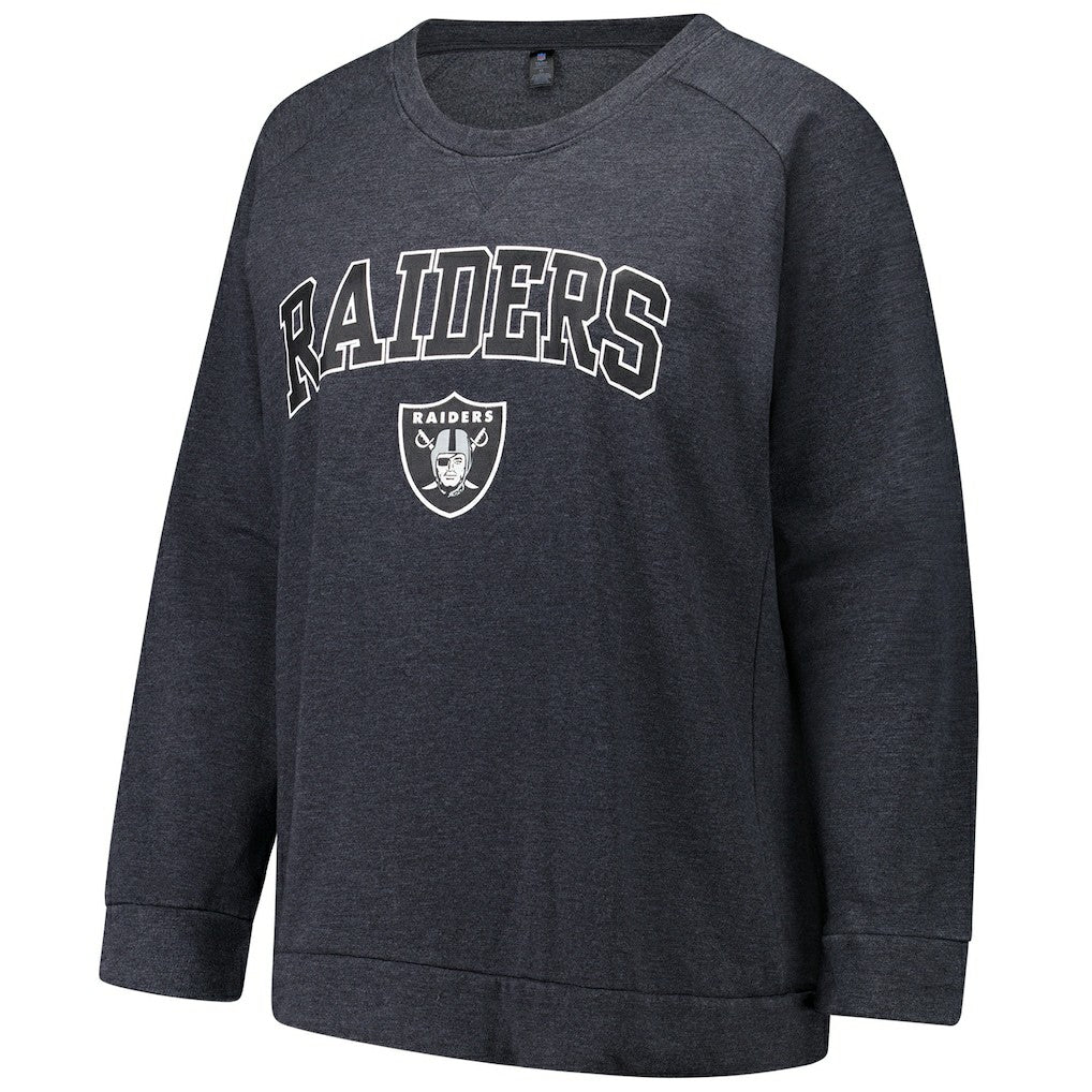Las Vegas Raiders  Profile Women's Plus Size Acid Wash Raglan Sweatshirt
